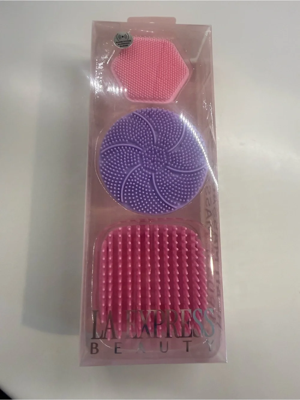 Beauty Pink & Purple Silicone head massager  Cleansing Brush Set